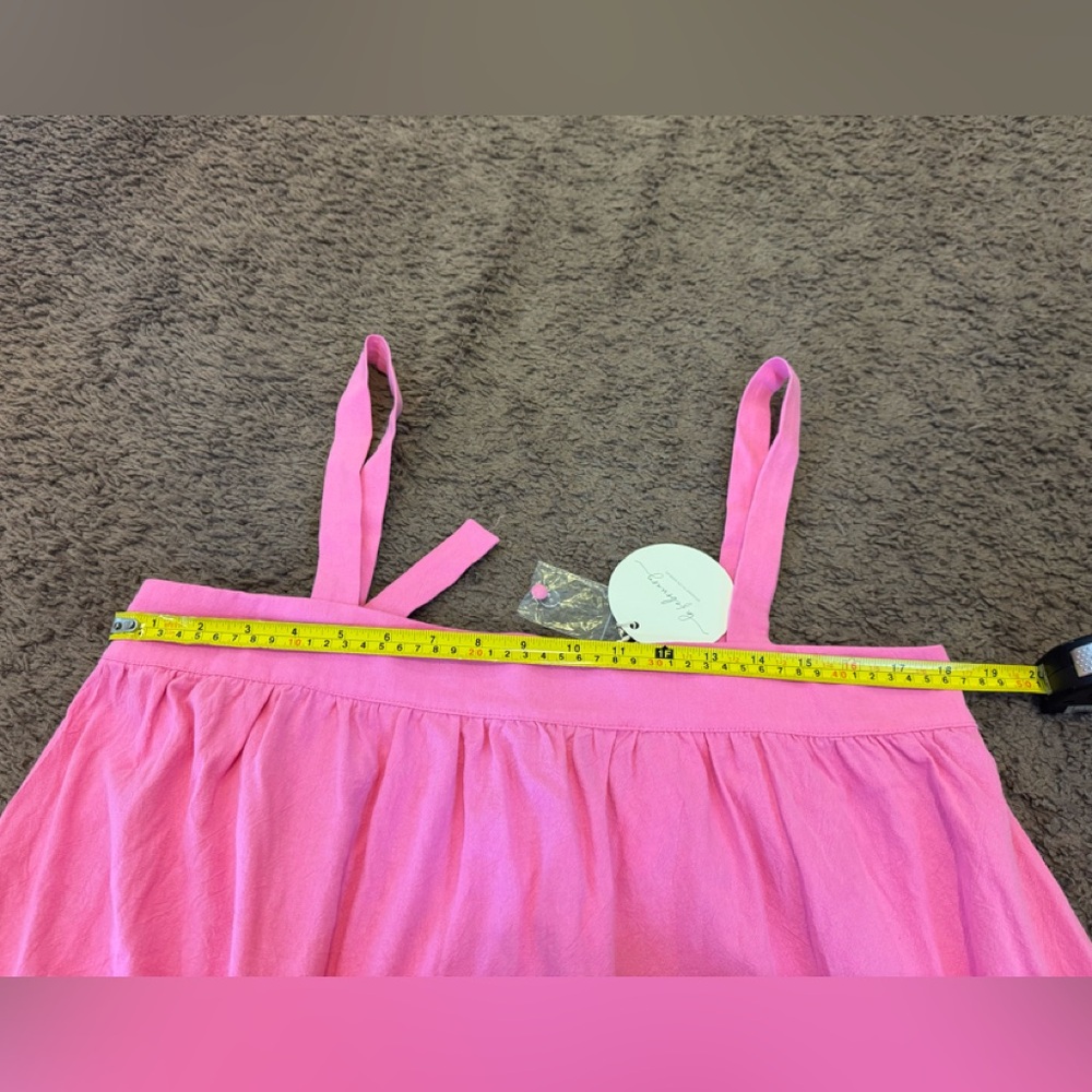 La February Boutique Belen Midi Pink Dress Cotton Poplin Sleeveless M NEW $69 - Picture 10 of 10